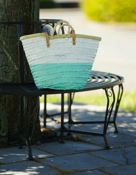 TWENTY VIOLETS - Korbtasche "IBIZA" weiß/türkis (TV14)