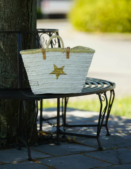 TWENTY VIOLETS - Korbtasche "IBIZA" weiß/gold (TV18)