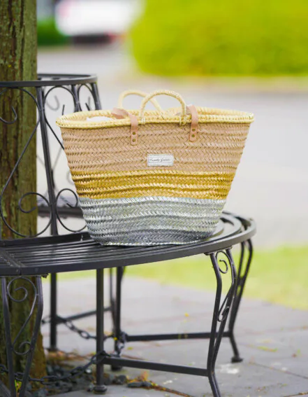 TWENTY VIOLETS - Korbtasche "IBIZA" beige/gold/silber (TV39)