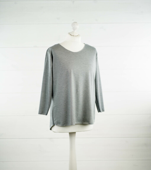 Basicshirt "KIMBERLY" hellgrau meliert (BA84)