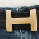 “H-LEVEL” satin gold (UJ02) /  Gürtel “WEST CAPE BLACK”  (UJ01)