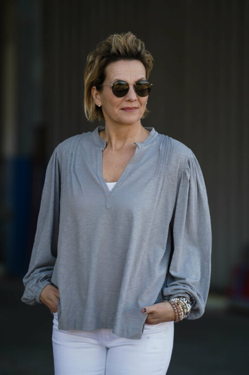 Bluse "ANNE" light grey (PI50)