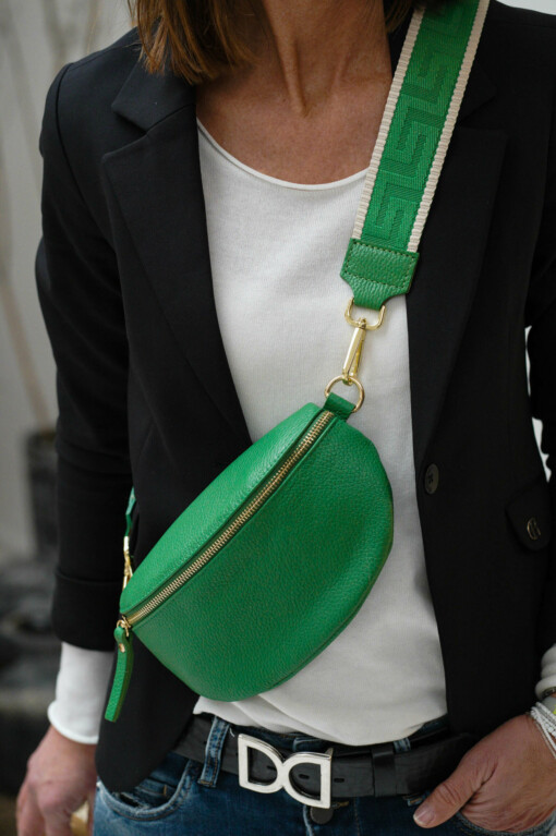 Mini-Cross-Bag "DORIE" grasgrün/gold (T03)