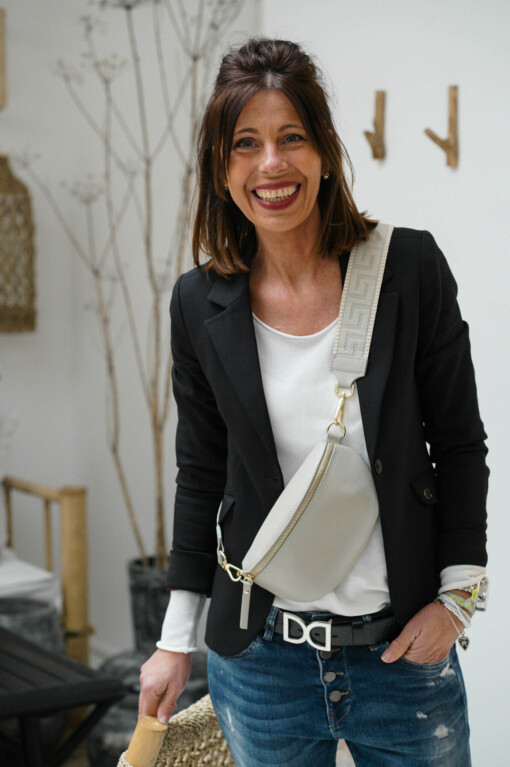 Mini-Cross-Bag "DORIE" achargrau/gold (T03)