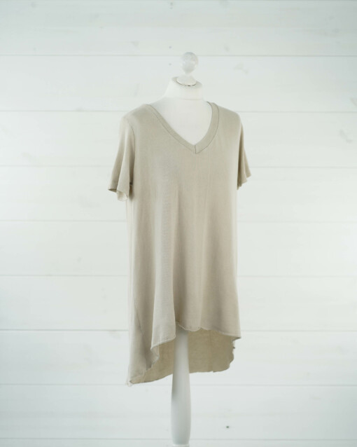 XXL-Kurzarmshirt "SANDRA" beige (BA36)