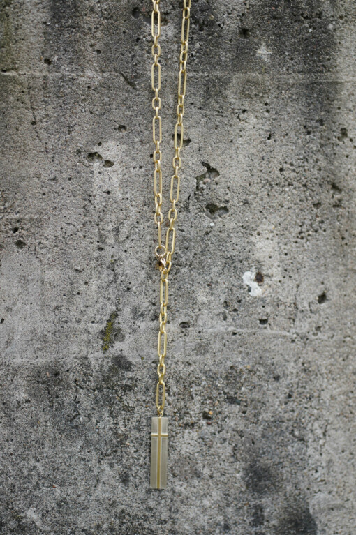 Necklace "ZOE CROSS" matt gold (IC22)