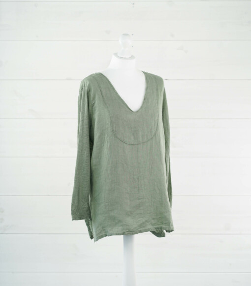 Strukturmix-Shirt "MICHELLE" olive (GW55)