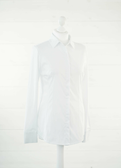 Teilelastische Hemdbluse “MARRY” weiß (HB01)