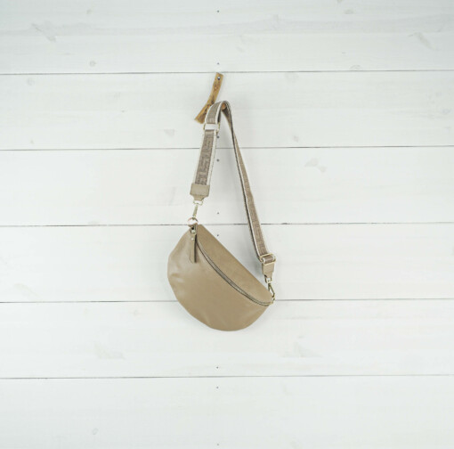 Small -Crossbag "PAULA" taupe/gold 1 (T02)