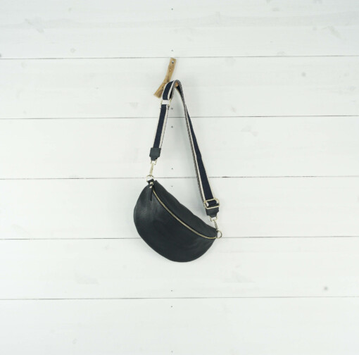 Small -Crossbag "PAULA" dunkelblau/gold (T02)