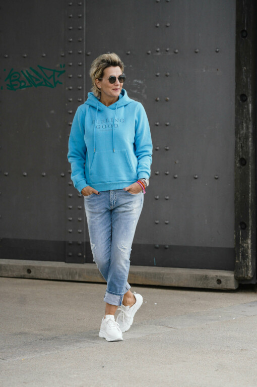 Hoodie "CHIANAJeans "LEONA" - berry blue (ER20)