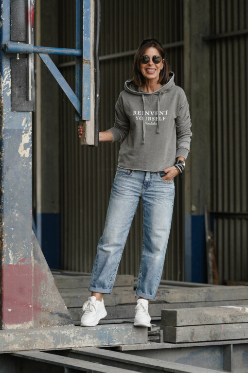 Jeans “PITCH HI TAP” (HL04) / Pullover mit Kapuze "WINONA" hunter (HL14)
