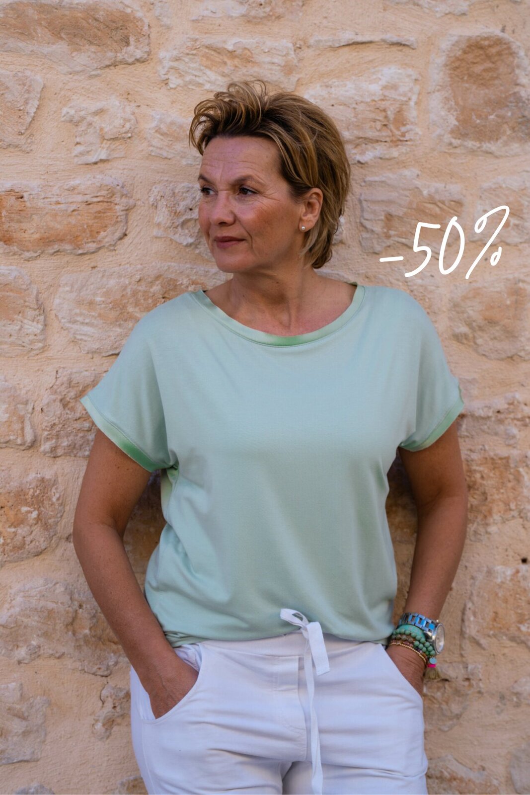 Kurzarmshirt “SILKE” salbei (BA01)