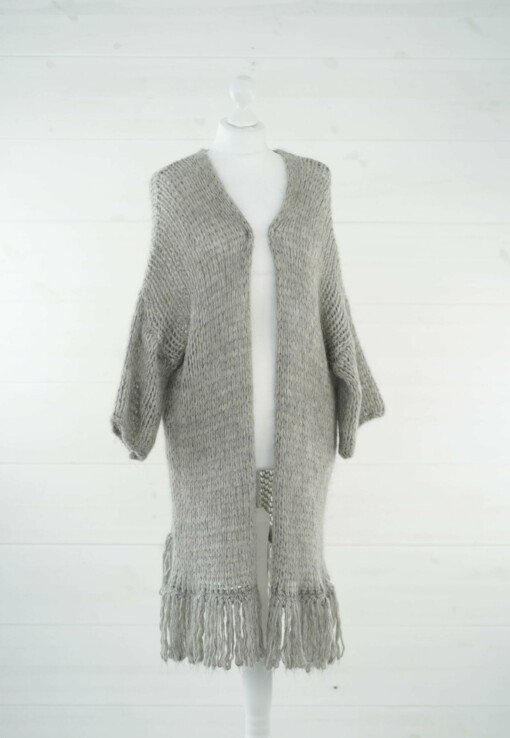 Lochstrick Cardigan “CHRISSY” multicolor grau (GW34)