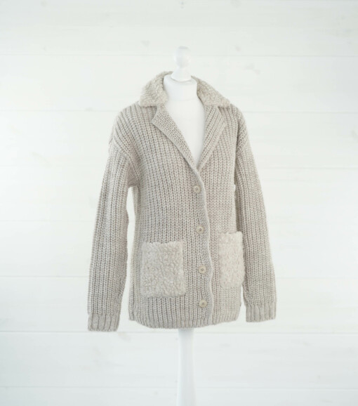 Strickjacke "HAMPTON" chalk solid (MSC03)