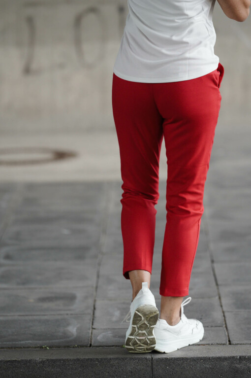 Ladies Fitted Pants “ALARA” – red poppy / Spitzen-Top “ANCONA” (DZ06)