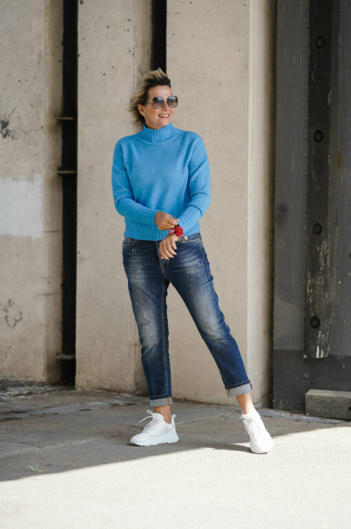 Strickpulli "ANGELINA" blau (GW26)/ Jeans "LILIA" vintage blue (GG03)
