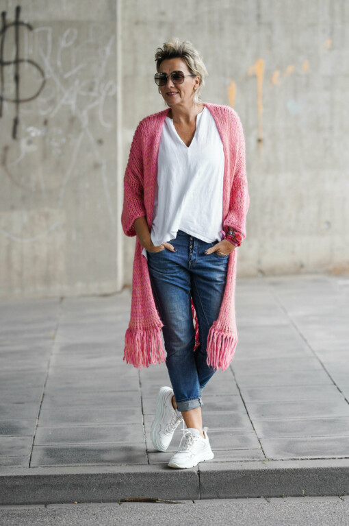 Strickjacke "CHRISSY" multicolor (GW34) /  Jeans "SHYRA" blue jay (HL03)