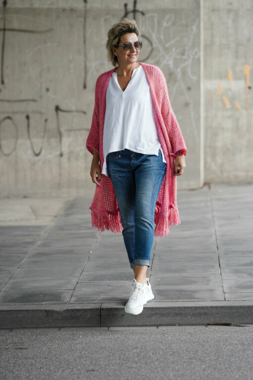 Strickjacke "CHRISSY" multicolor (GW34) /  Jeans "SHYRA" blue jay (HL03)