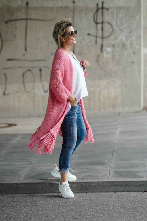 Strickjacke "CHRISSY" multicolor (GW34) /  Jeans "SHYRA" blue jay (HL03)