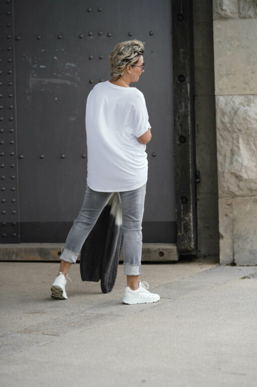 Jeans "ZIVA" - pale grey (ER15)/ Kurzarmshirt "MIRKA" (BA10)