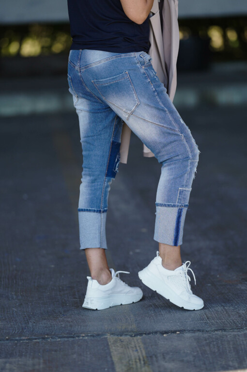 Kurzarmshirt “SILKE” dunkelblau (BA01) / Jeans “CATHLEEN” stonewashed blue(H11)