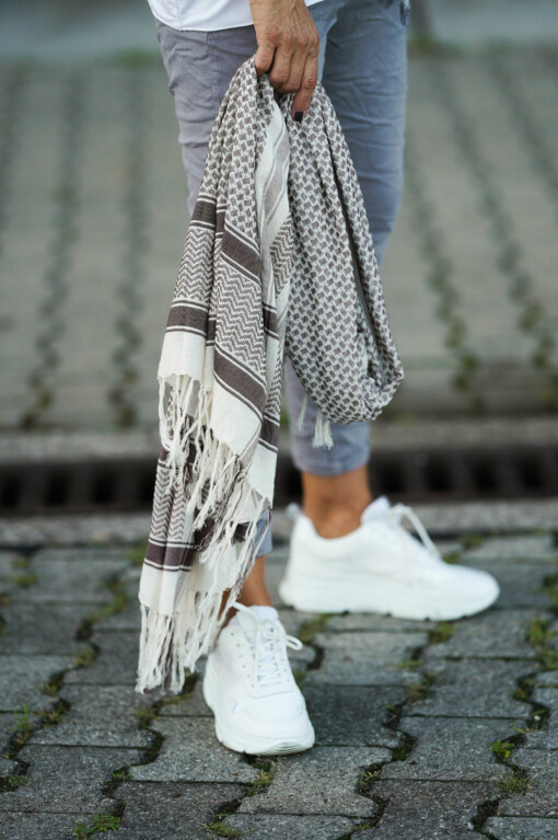Leichter Schal "SCARF CHECK" aubergine (10D31)
