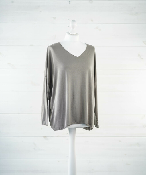 Langarmshirt "INES" taupe (BA70)