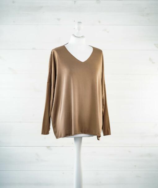 Langarmshirt "INES" caramel (BA70)