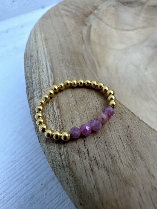 Ring "ROUND 5 STONES" pink Tourmalin (IBU38)
