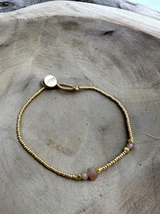 Armband "LULU ROUND SUNSTONE" halbedelsteine (IBU29)