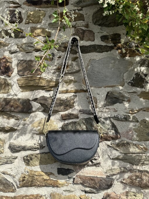 Handtasche "CHRISTIANE" schwarz/gold (T11)