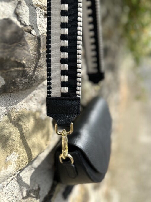 Handtasche "CHRISTIANE" schwarz/gold (T11)