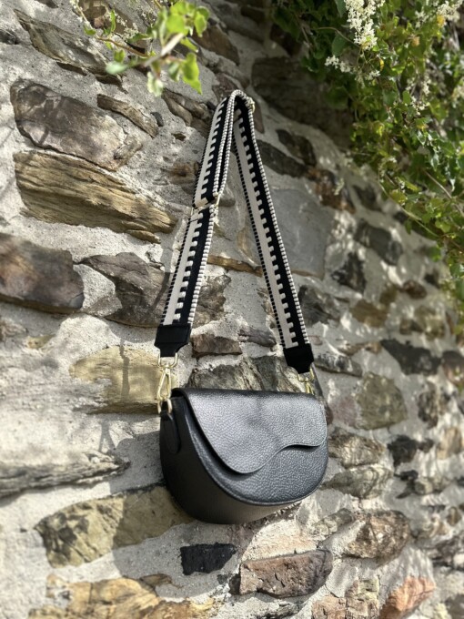 Handtasche "CHRISTIANE" schwarz/gold (T11)