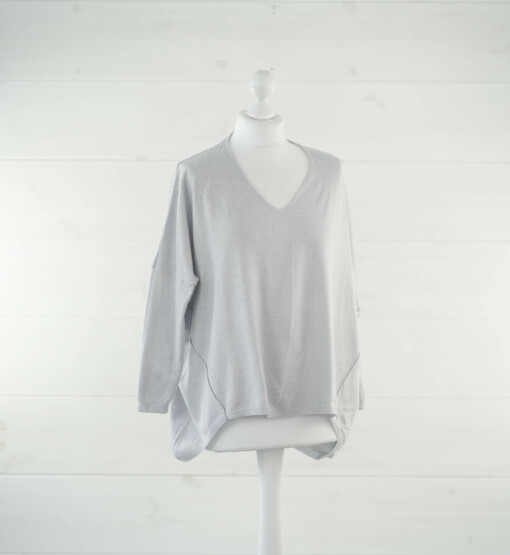 Feinstrick-Pulli "BEA" hellgrau (GW200)