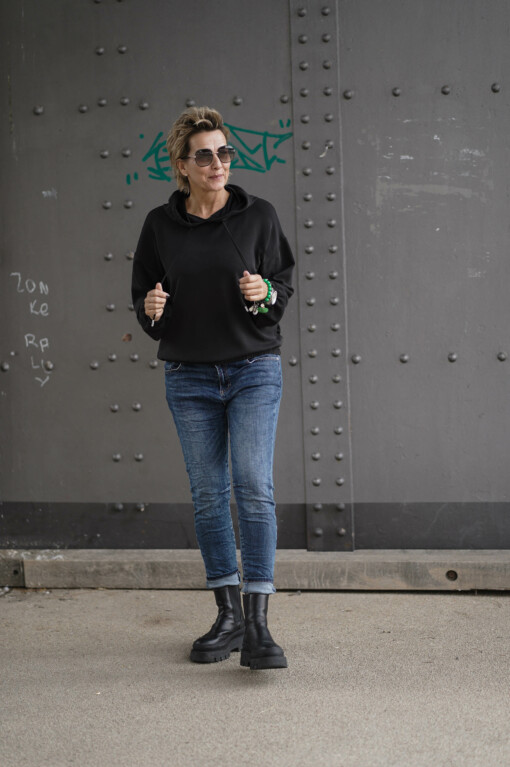 Kapuzenpulli "LINNETT" (HL10) / Jeans "RAFAELA" - dark blue (H65)