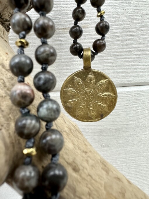 Necklace "BUDDHA-40" gold/labrado (IC16)