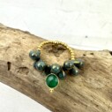 Perlenring “DROPS GREEN” (SSK73)