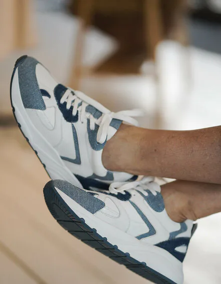 JUUL&BELLE - Low Sneaker "TESS" -white/jeans (JB01)