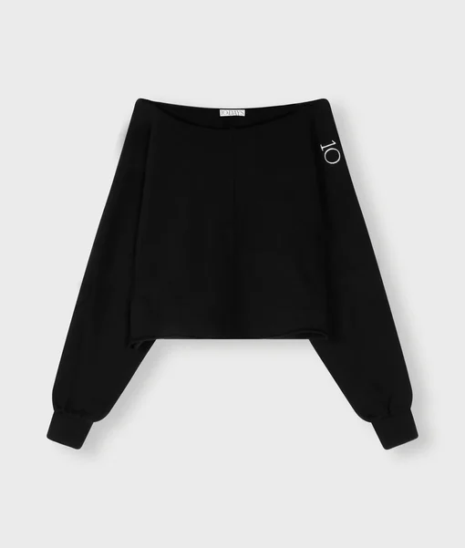 Relaxed Fit Cropped Sweater "SENNA" black (10D57)
