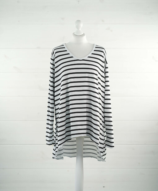 Gestreiftes Shirt “NURA” schwarz/weiß (BA02)