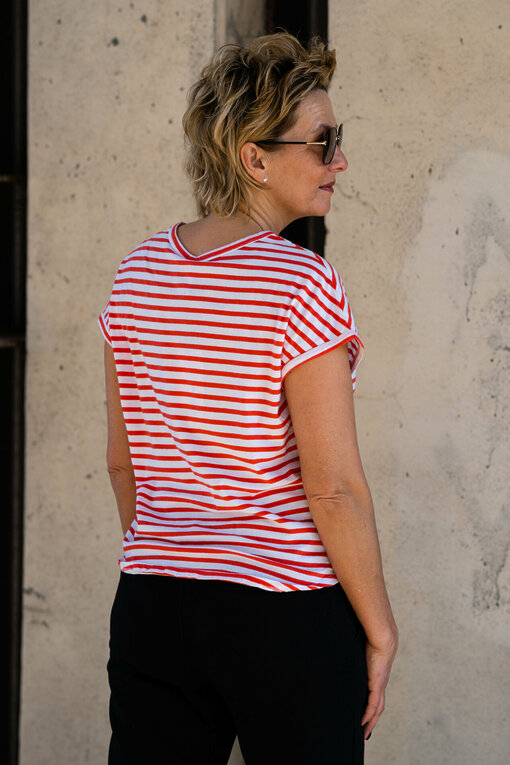 Shirt "LILIAN" white/ poppy red (10D38)