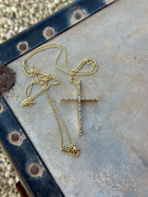 Necklace "CROSS" gold (IC47)