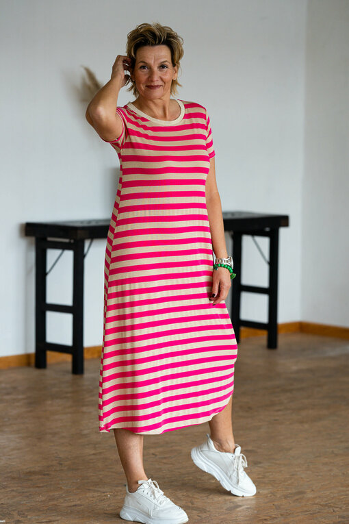 Lockeres Kleid “MALEENA” pink/beige (GW26)