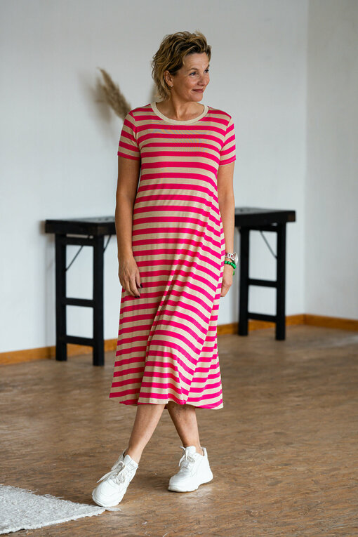 Lockeres Kleid “MALEENA” pink/beige (GW26)