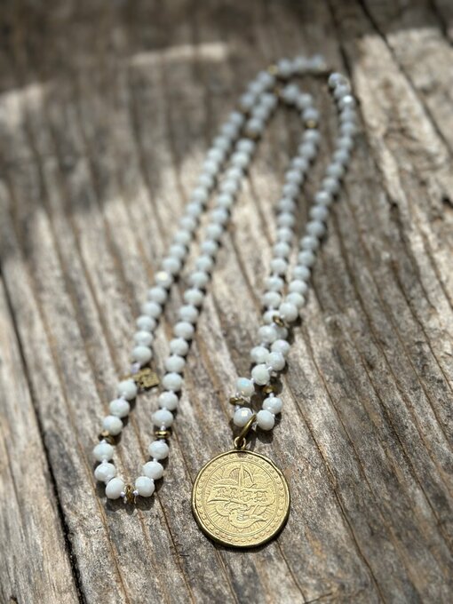 Necklace "COIN" white (IC60)