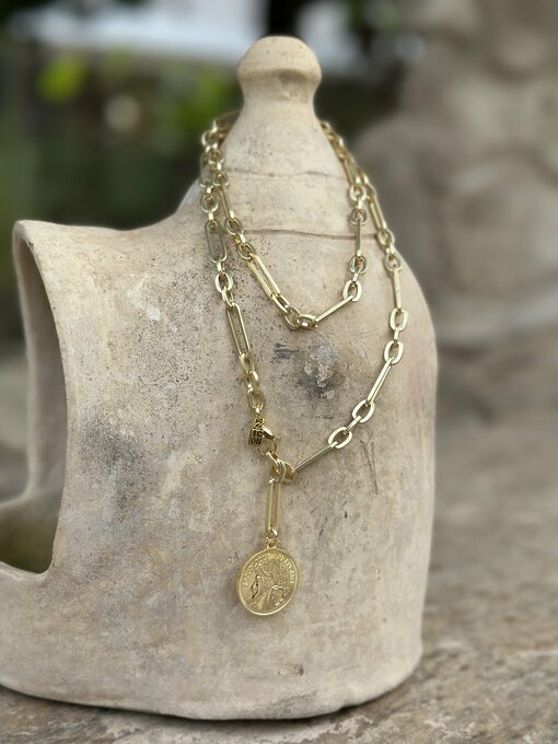 Necklace "ZOE COIN" matt gold (IC05)