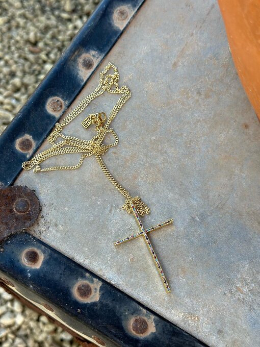 Necklace "CROSS" gold (IC47)