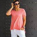 Kurzarmshirt “SABINE” melone (BA37) /Joggerhose “PRISKA” weiß (FJ)