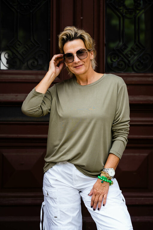 Langarmshirt “TESSA” khaki (BA25)
